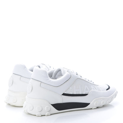 Chanel Lycra Womens CC Sneakers 41 White Black 4 of 8