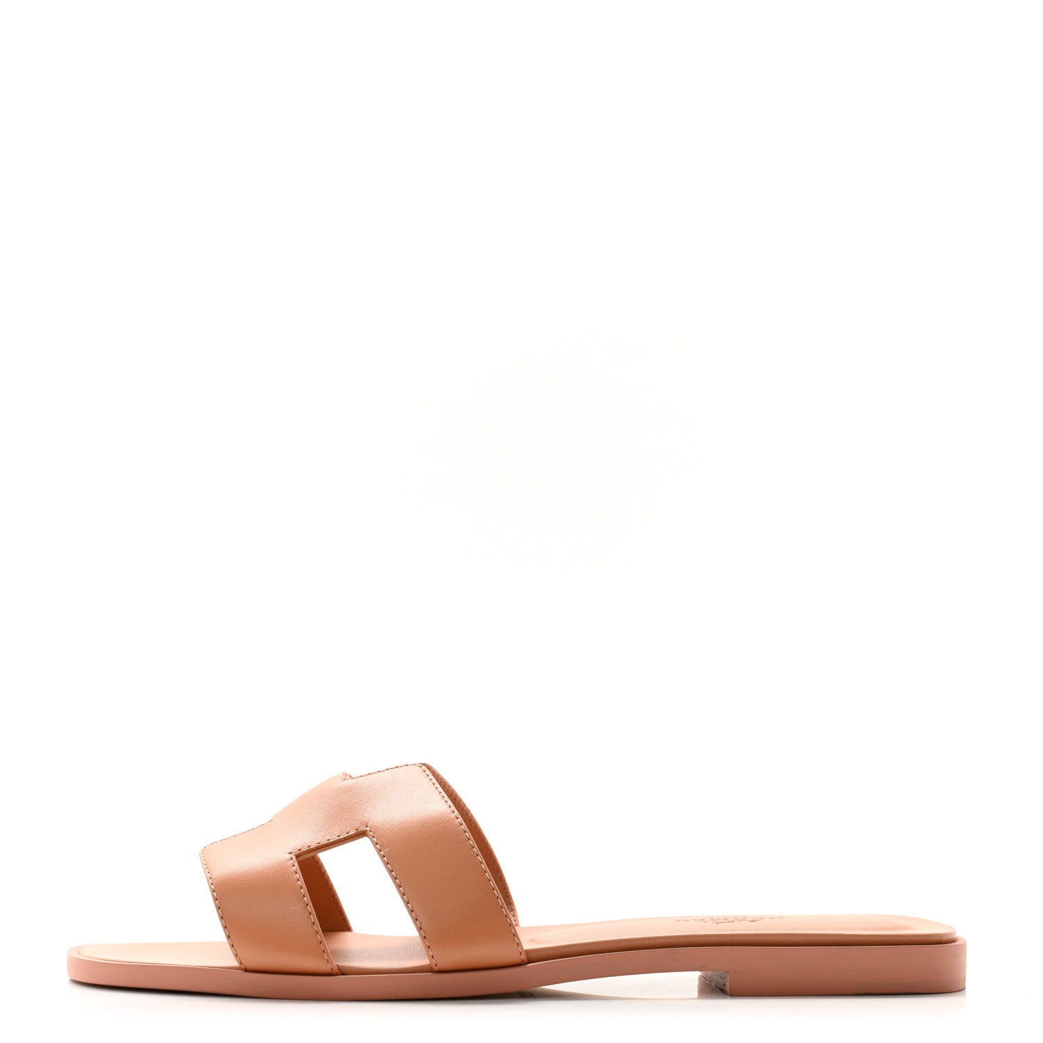 Hermes Box Calfskin Oran Sandals 37 Granit Rose 1 of 8