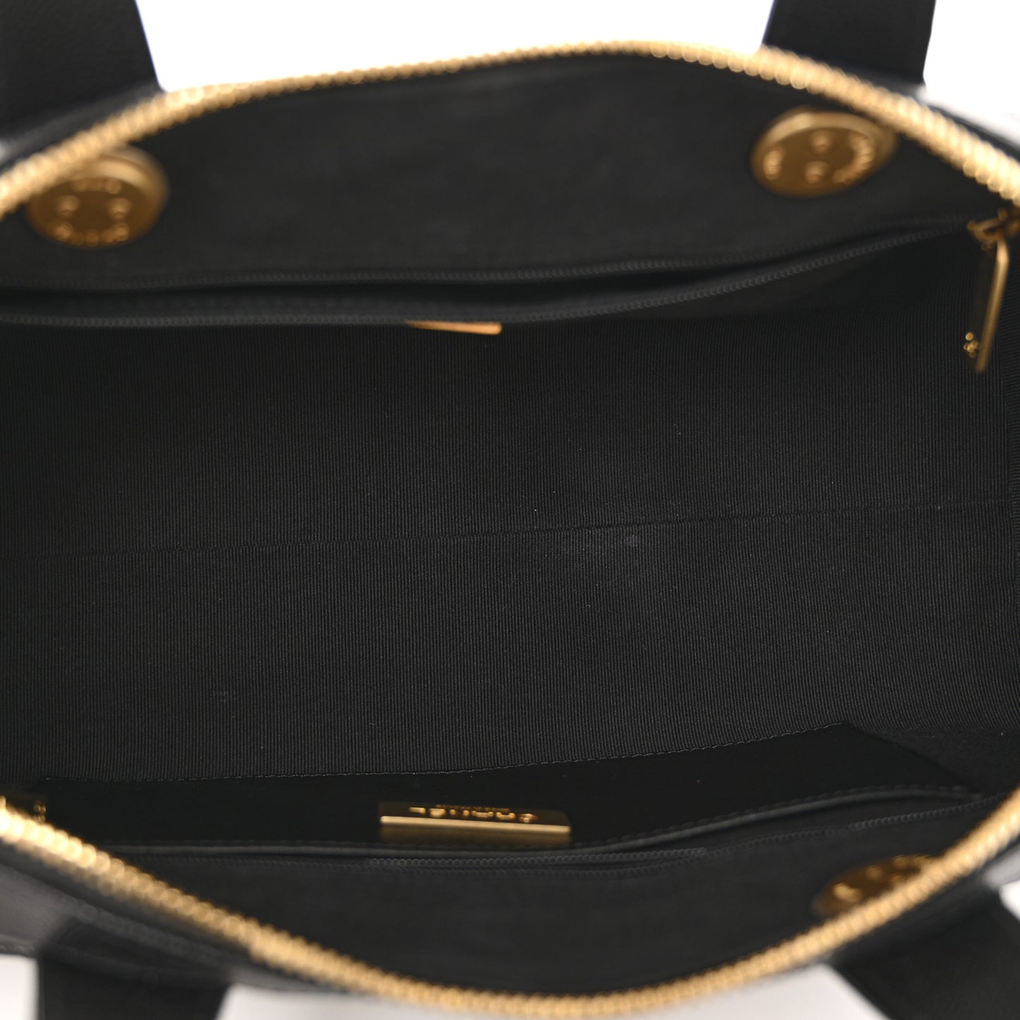 Caviar Quilted Large Bowling Bag Black