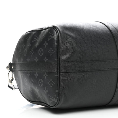 Louis Vuitton Taiga Monogram Eclipse Keepall Bandouliere 50 Black 8 of 10