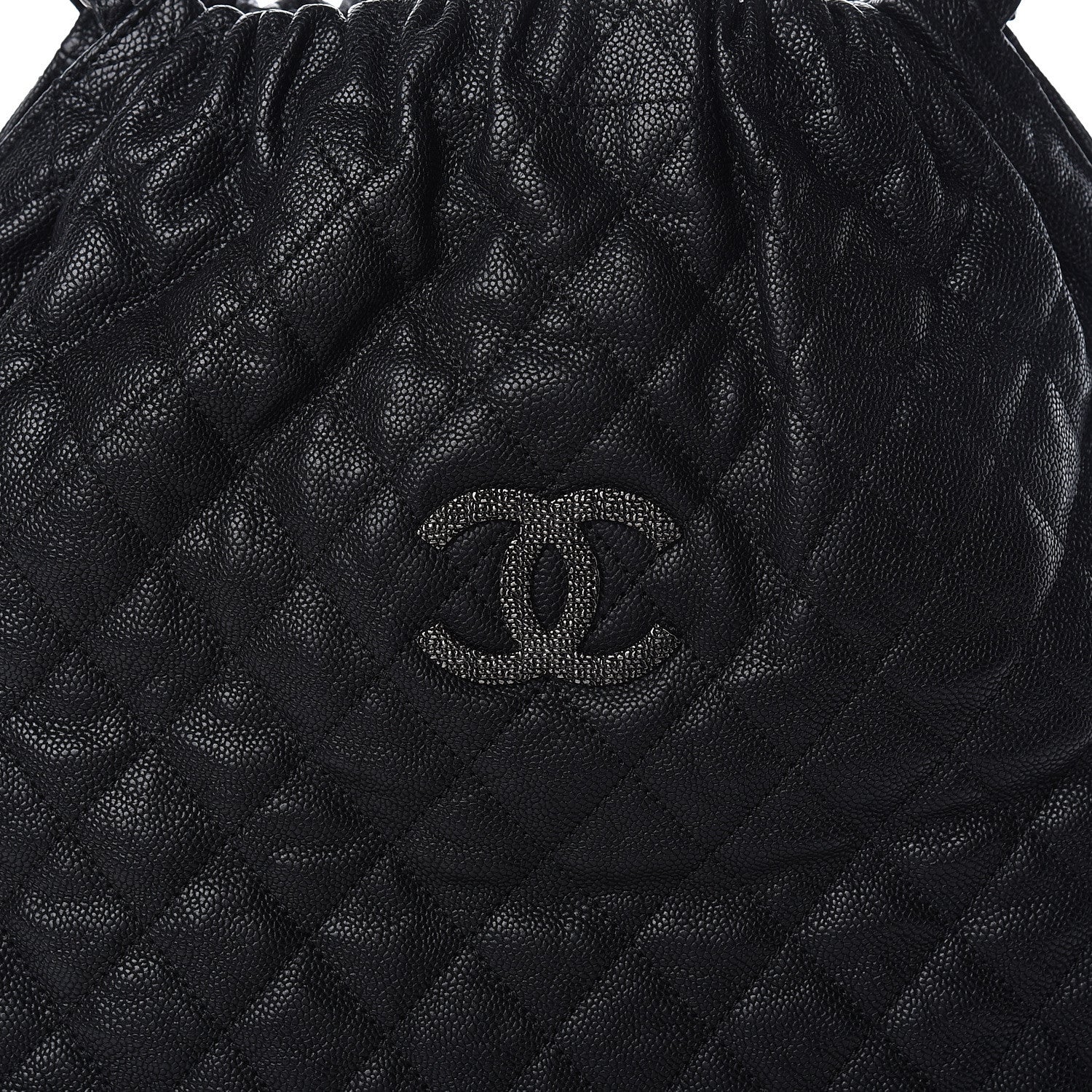 Chanel Distressed Glazed Caviar Quilted Large Elastic Tote Black 11 of 11
