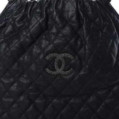 Chanel Distressed Glazed Caviar Quilted Large Elastic Tote Black 11 of 11