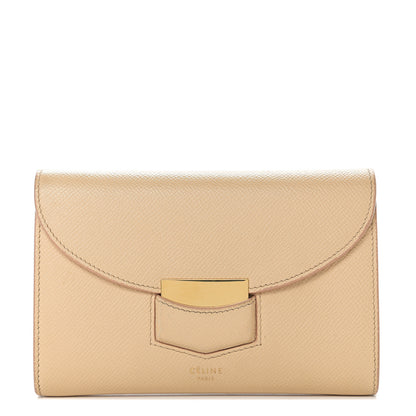 Celine Grained Calfskin Medium Trotteur Multifunction Flap Wallet Nude 1 of 7