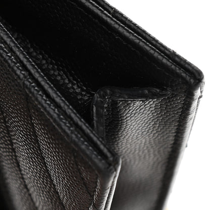 Saint Laurent Grain De Poudre Matelasse Chevron Monogram Envelope Chain Wallet Black 11 of 12