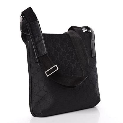 Gucci Nylon Monogram Flat Messenger Bag Black 3 of 12