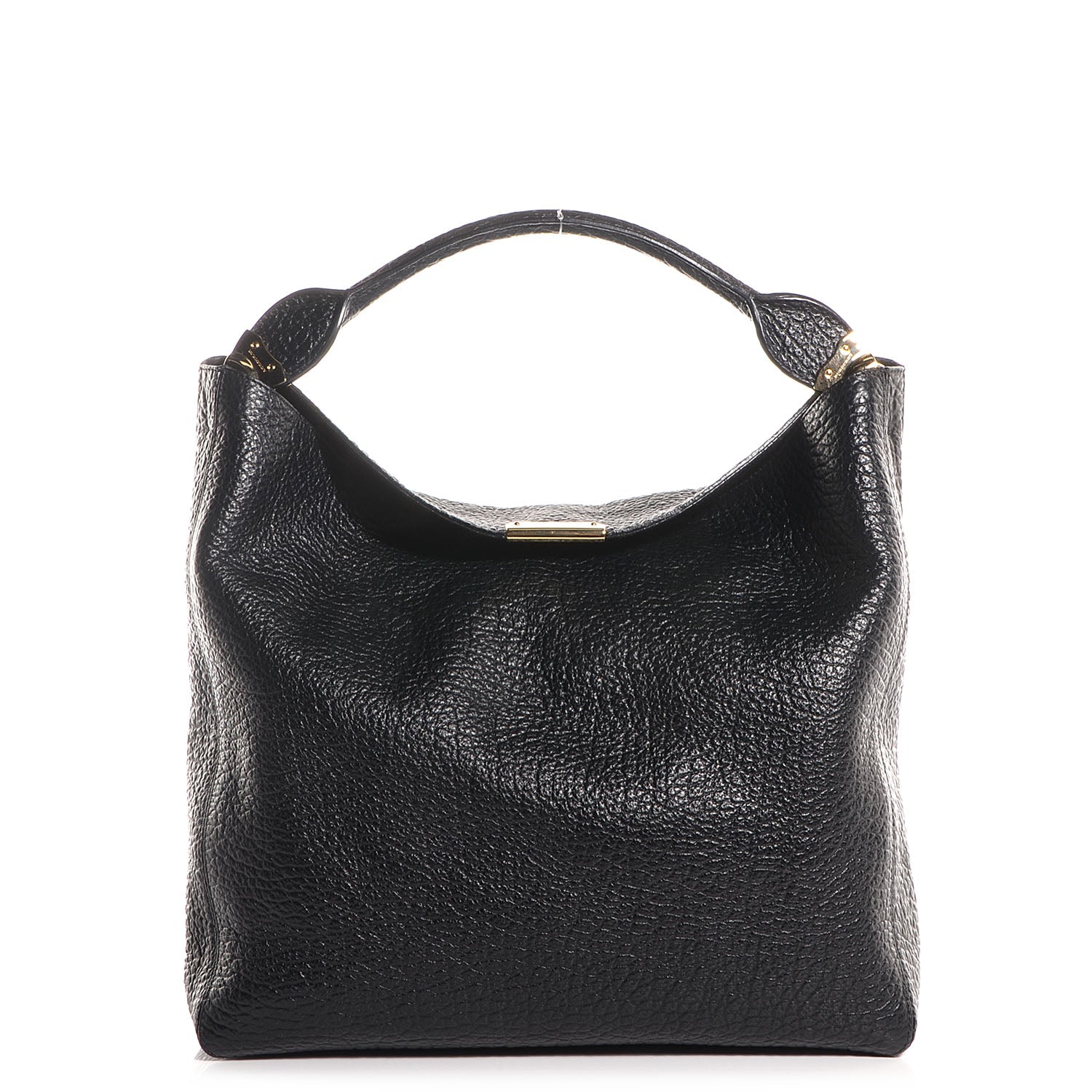 Burberry Signature Grain Medium Lindburn Hobo Black 1 of 10