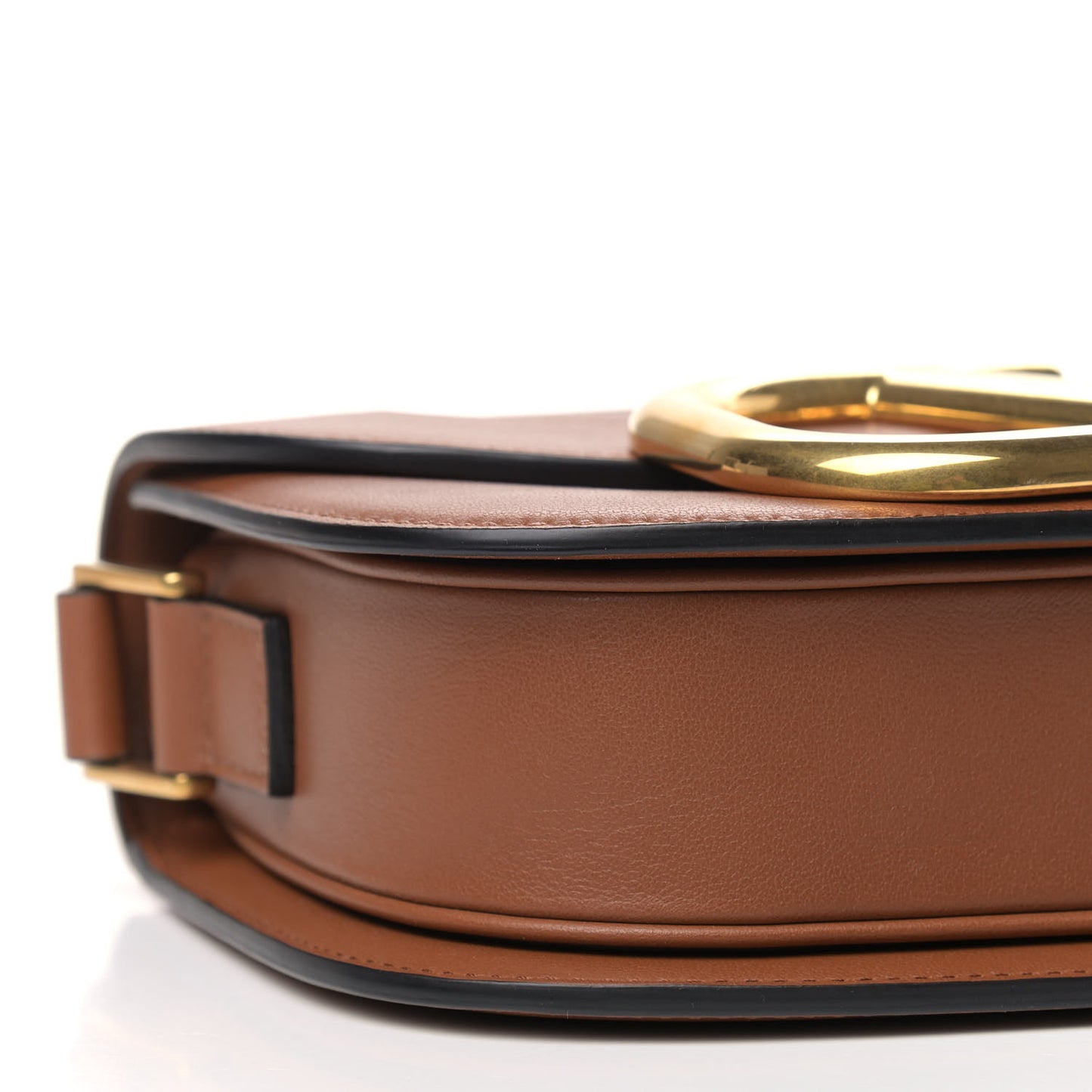 Smooth Calfskin Supervee Shoulder Bag Saddle Brown