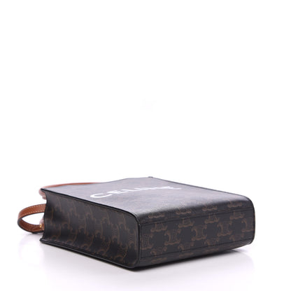 Celine Triomphe Canvas Calfskin Mini Vertical Cabas Tan 3 of 8