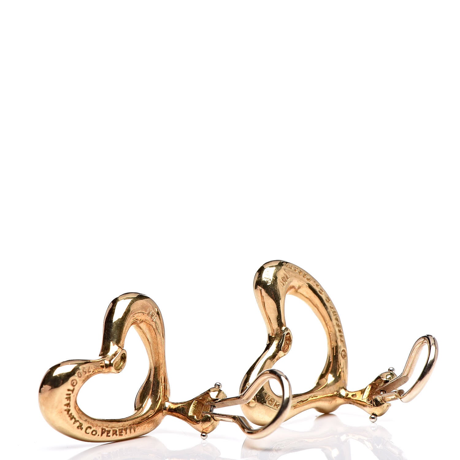 Tiffany 18K Yellow Gold 21mm Elsa Peretti Open Heart Clip-On Earrings 4 of 4