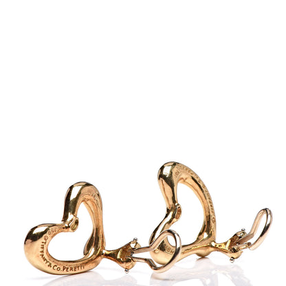 Tiffany 18K Yellow Gold 21mm Elsa Peretti Open Heart Clip-On Earrings 4 of 4