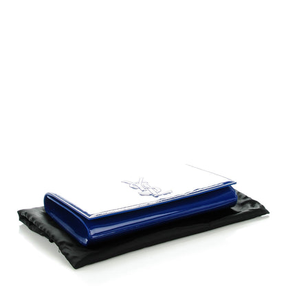 Saint Laurent Patent Calfskin Monogram Large Belle De Jour Clutch Royal Blue 4 of 7