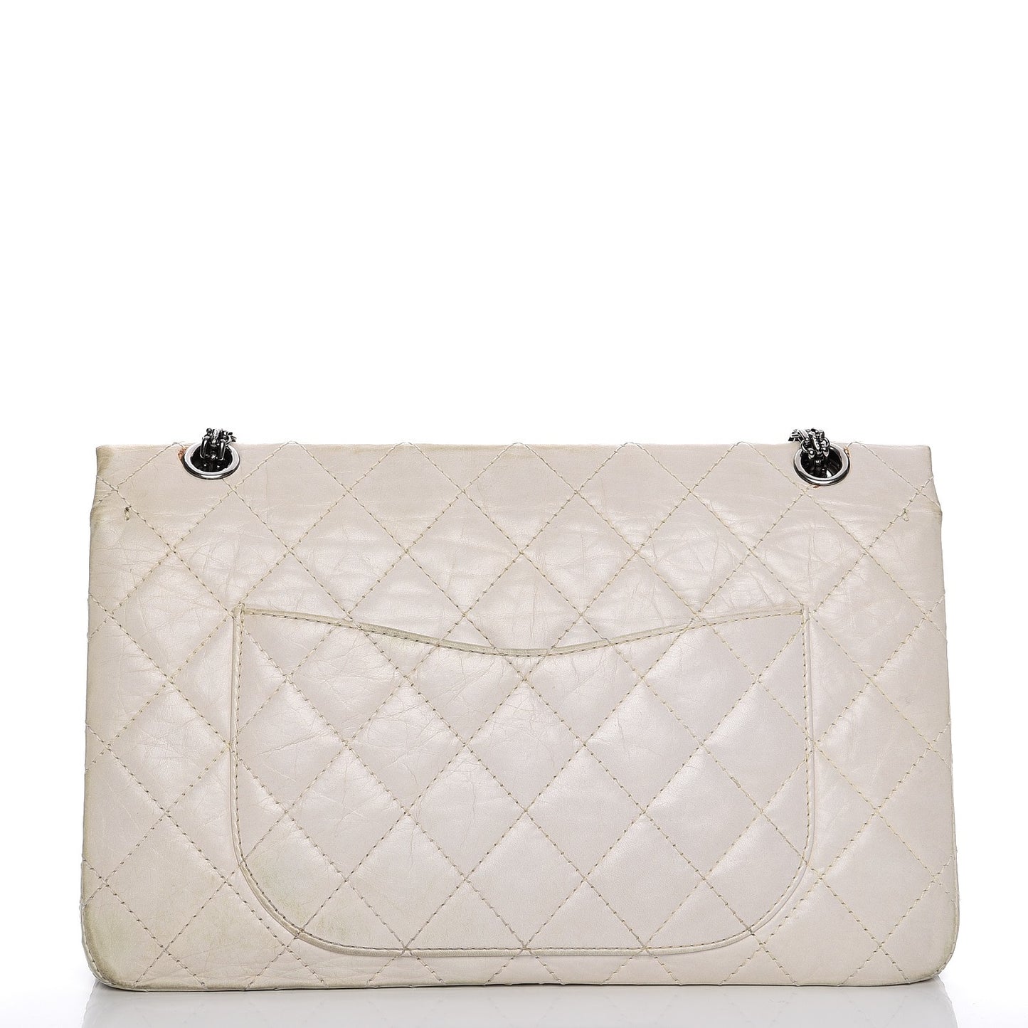 Aged Calfskin Quilted 2.55 Reissue 227 Flap White