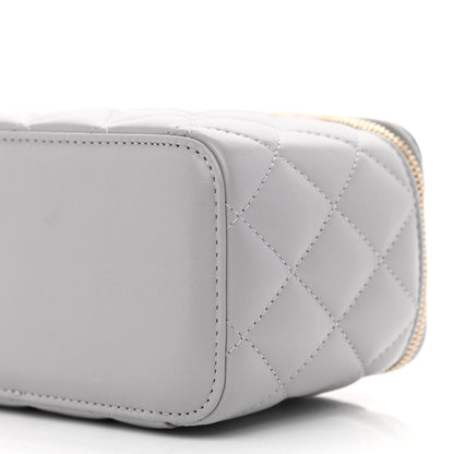 Chanel Lambskin Quilted Small Pearl Crush Vanity Case With Chain Grey 10 of 11