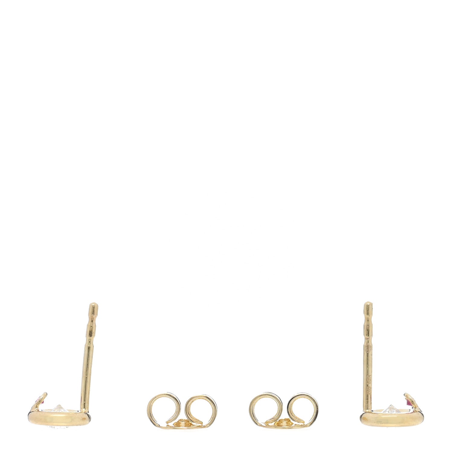 Roberto Coin 18K Rose Gold Diamond .49ctw Bezel Stud Earrings 3 of 4