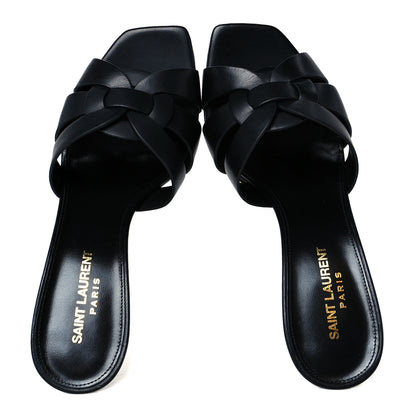 Saint Laurent Calfskin Tribute 85 Slide Sandals 38.5 Black 2 of 10