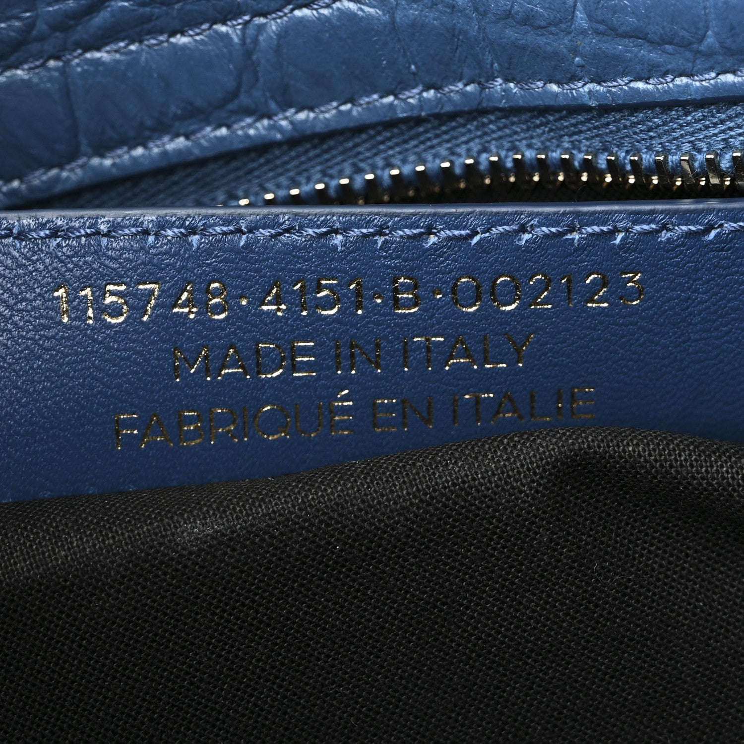 Balenciaga Calfskin Crocodile Embossed Classic Gold Hardware City Bleu Marine 7 of 10