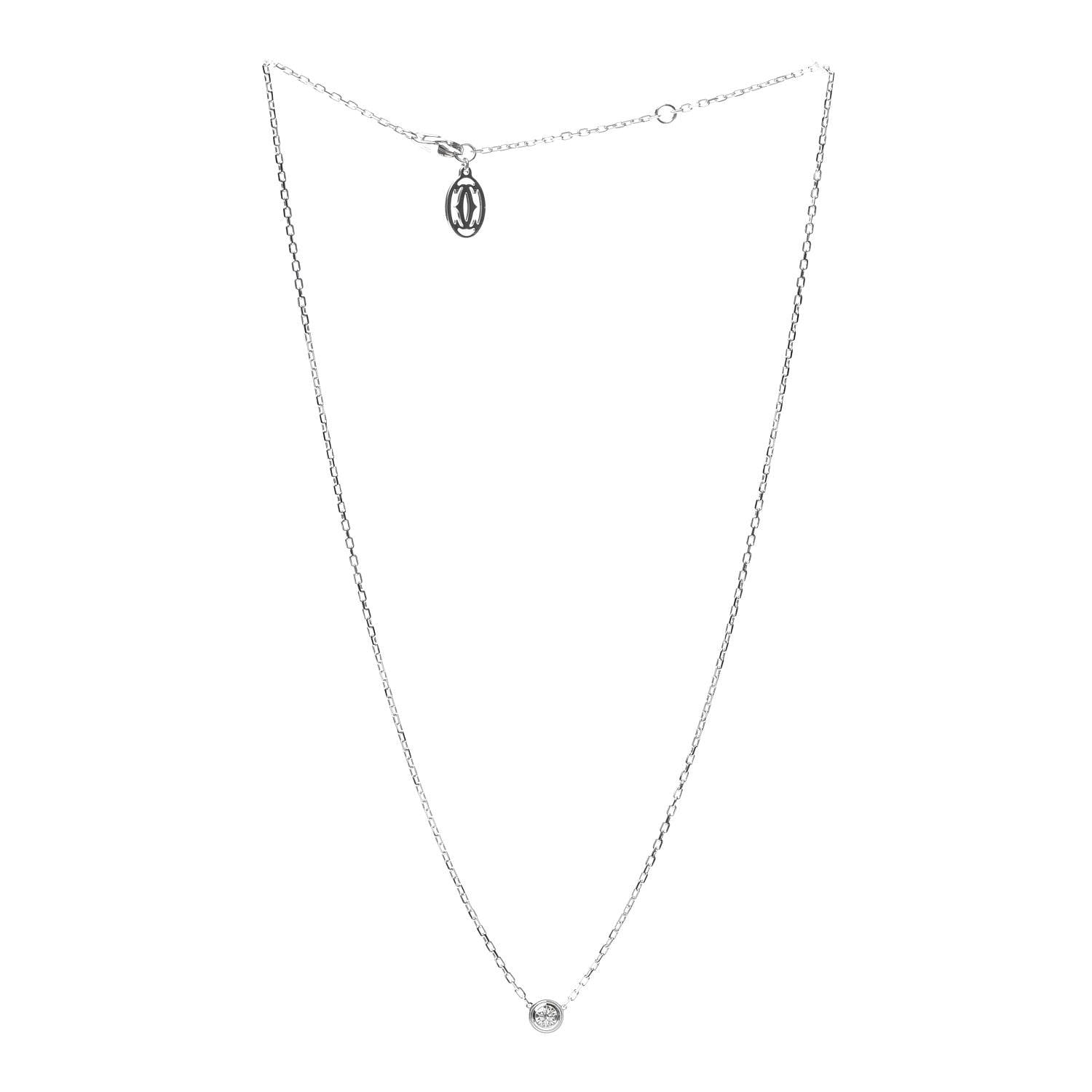 Cartier 18K White Gold Diamond LM D'Amour Pendant Necklace 3 of 7