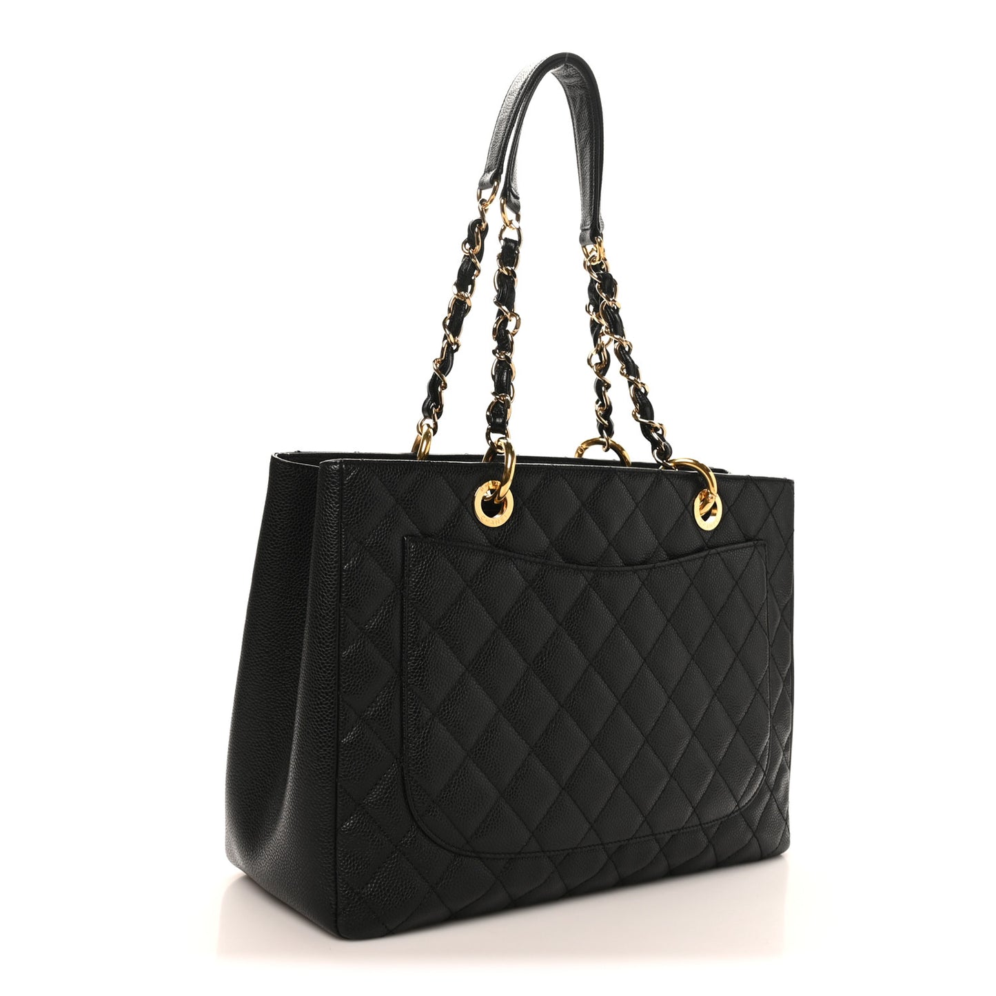Caviar Quilted Grand Shopping Tote GST Black