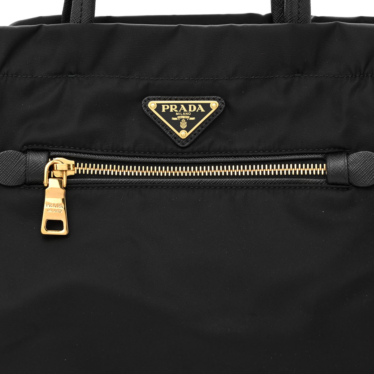 Prada Tessuto Nylon Saffiano Shopping Tote Black 8 of 10