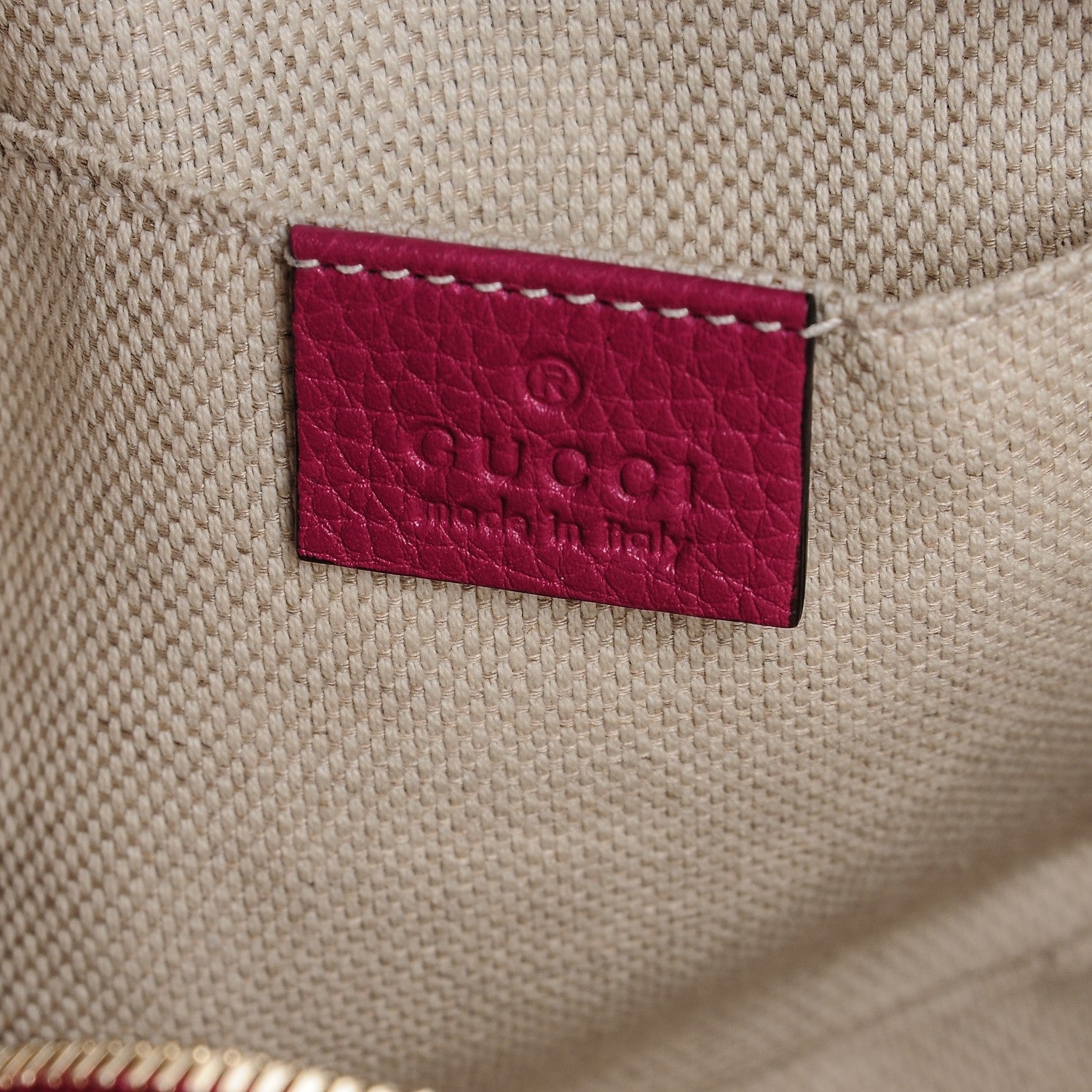 Gucci Pebbled Calfskin Small Soho Disco Bag Bright Bougainvillea 6 of 7