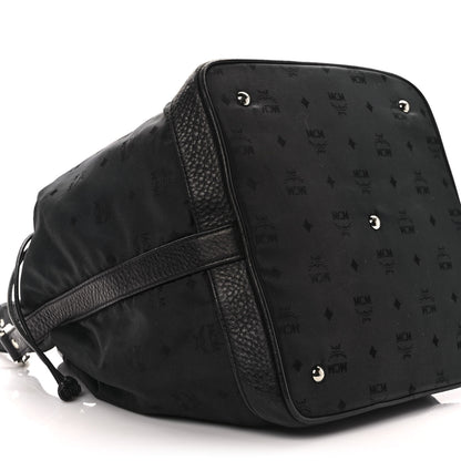 MCM Nylon Monogram Bucket Black 7 of 10