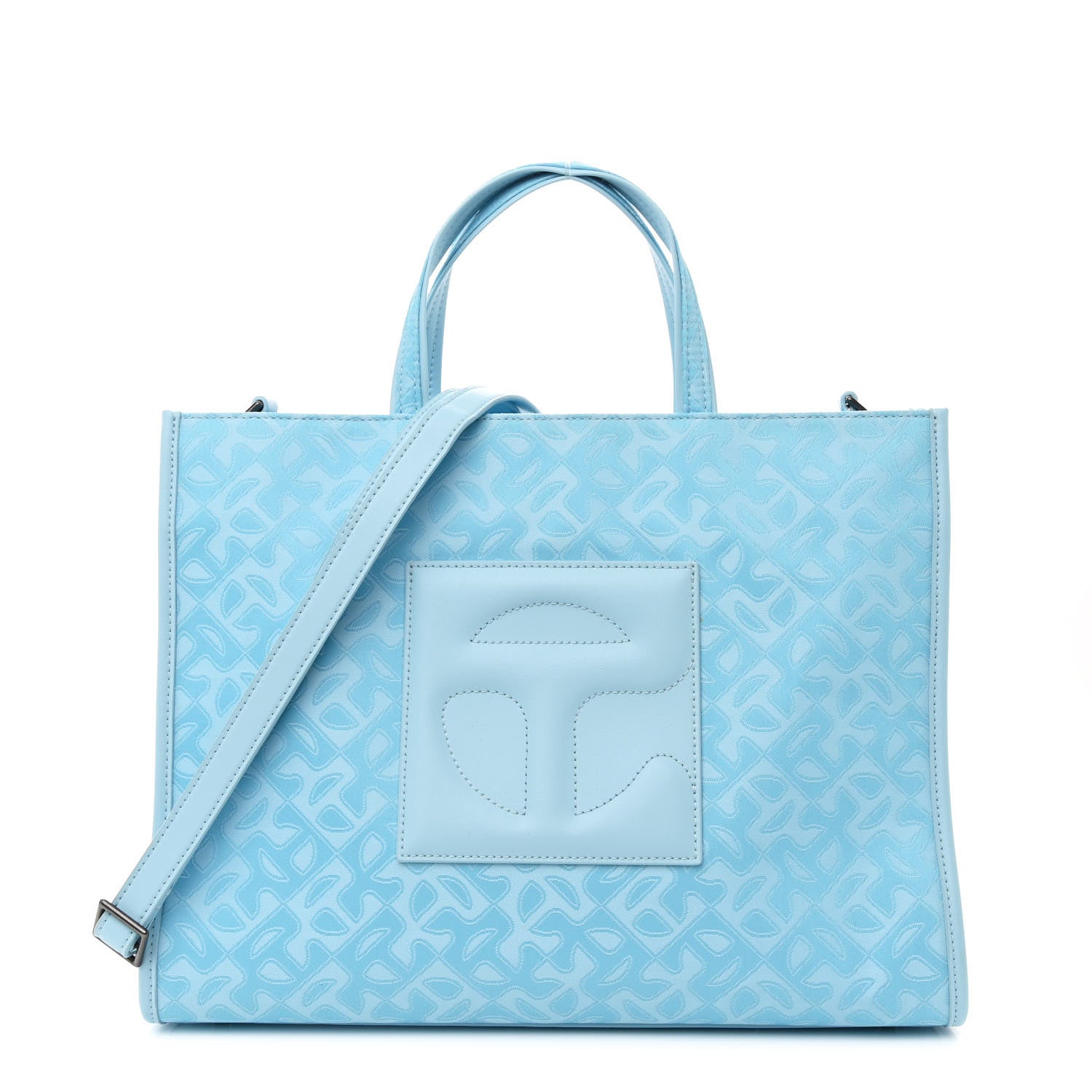 Telfar Monogram Jacquard Medium Shopping Bag Pool Blue 1649836