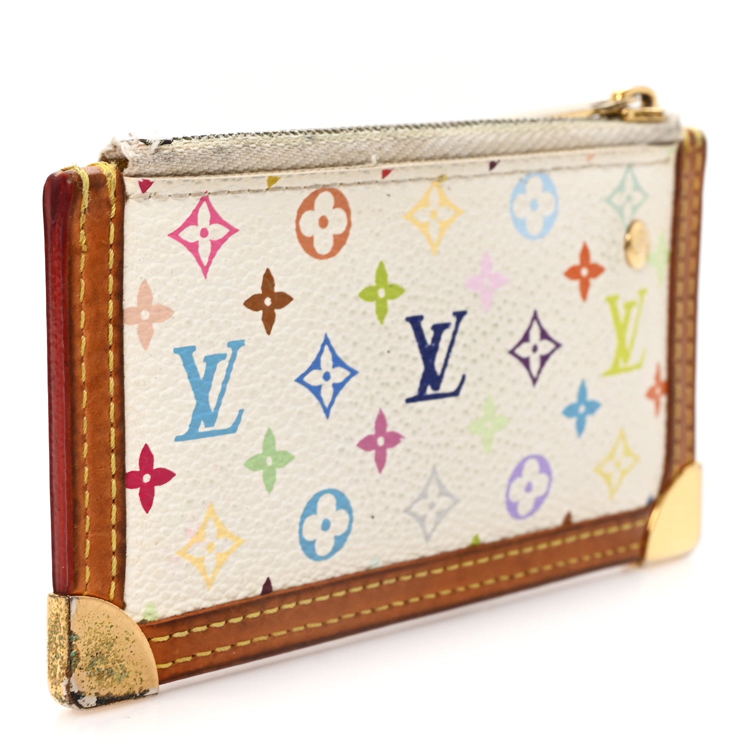 Louis Vuitton Monogram Multicolor Key Pouch White 4 of 7