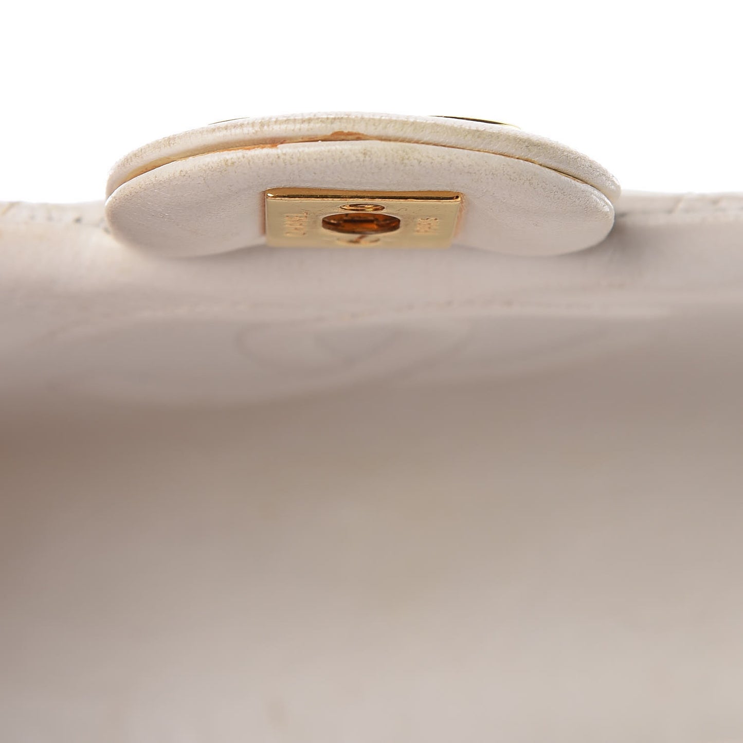 Lambskin Quilted Mini Square Flap White