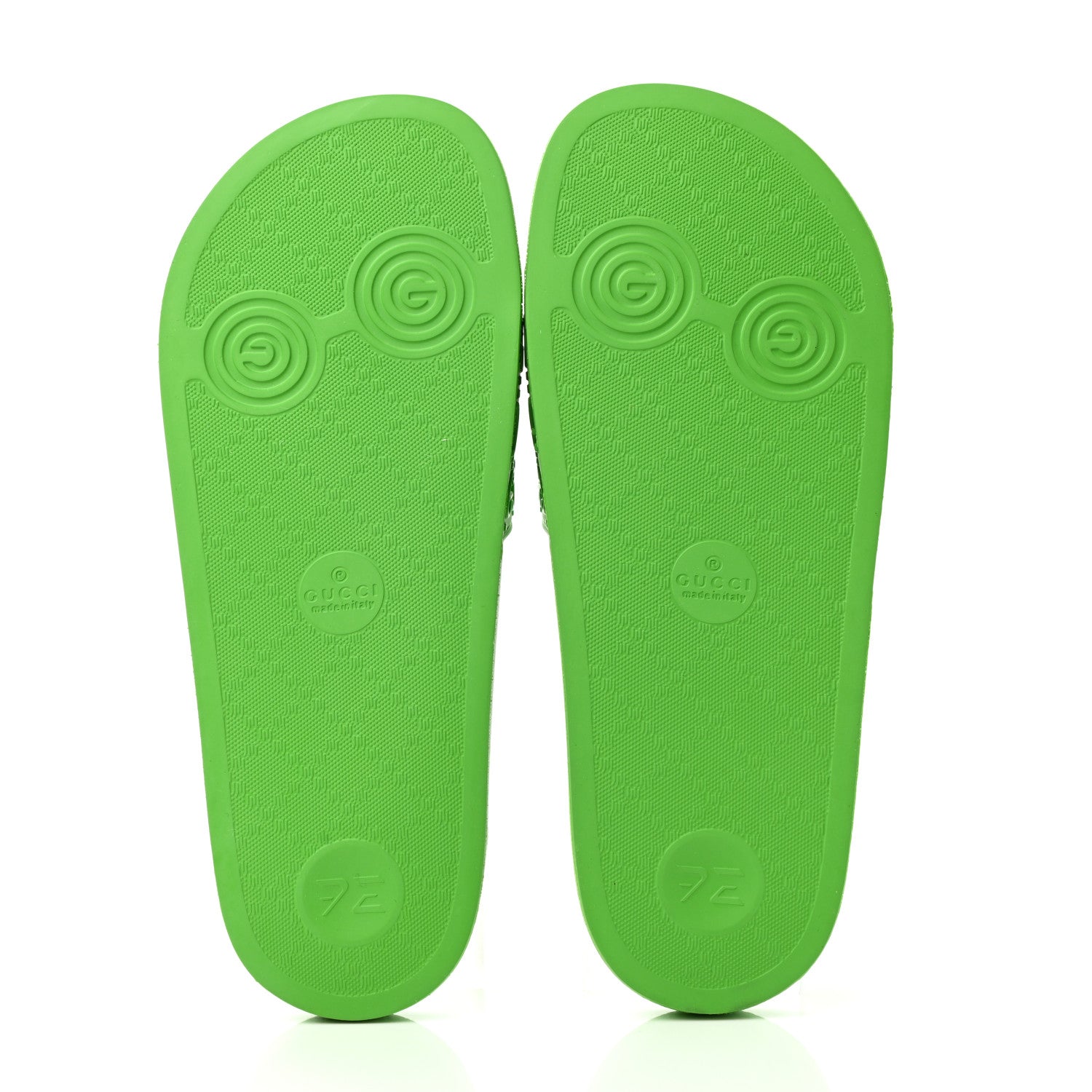 Gucci Rubber GG Monogram Perforated Mens Slide Sandals 6 Green 5 of 8