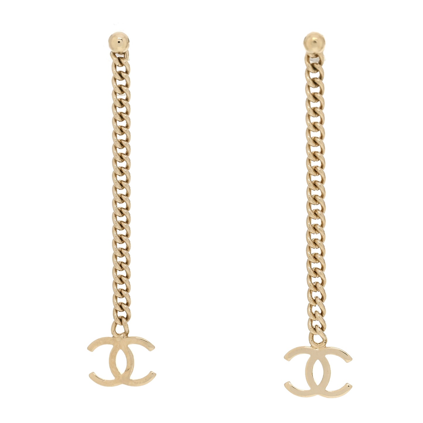 CC Long Drop Earrings Gold