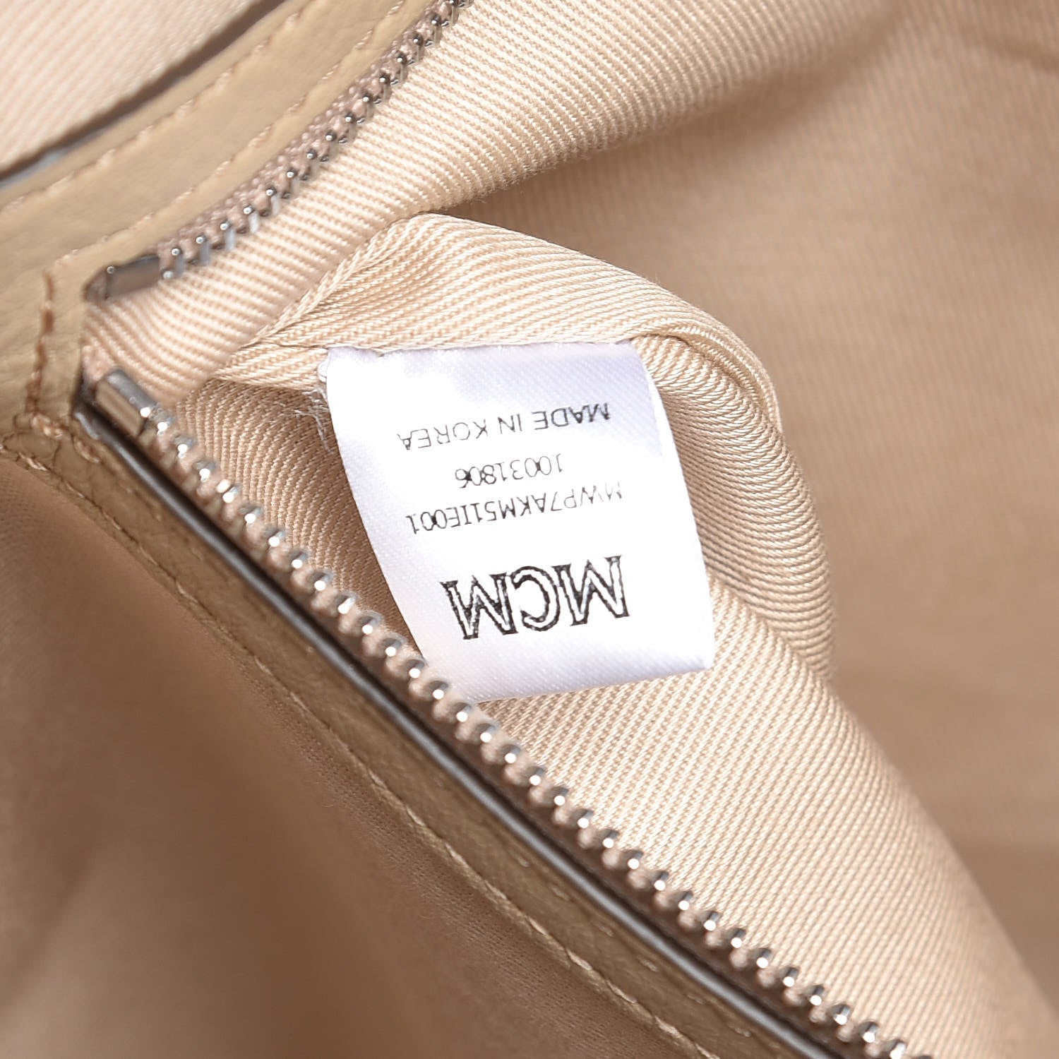 MCM Calfskin Ottomar Monogram Medium Klara Top Zip Tote New Beige 8 of 12
