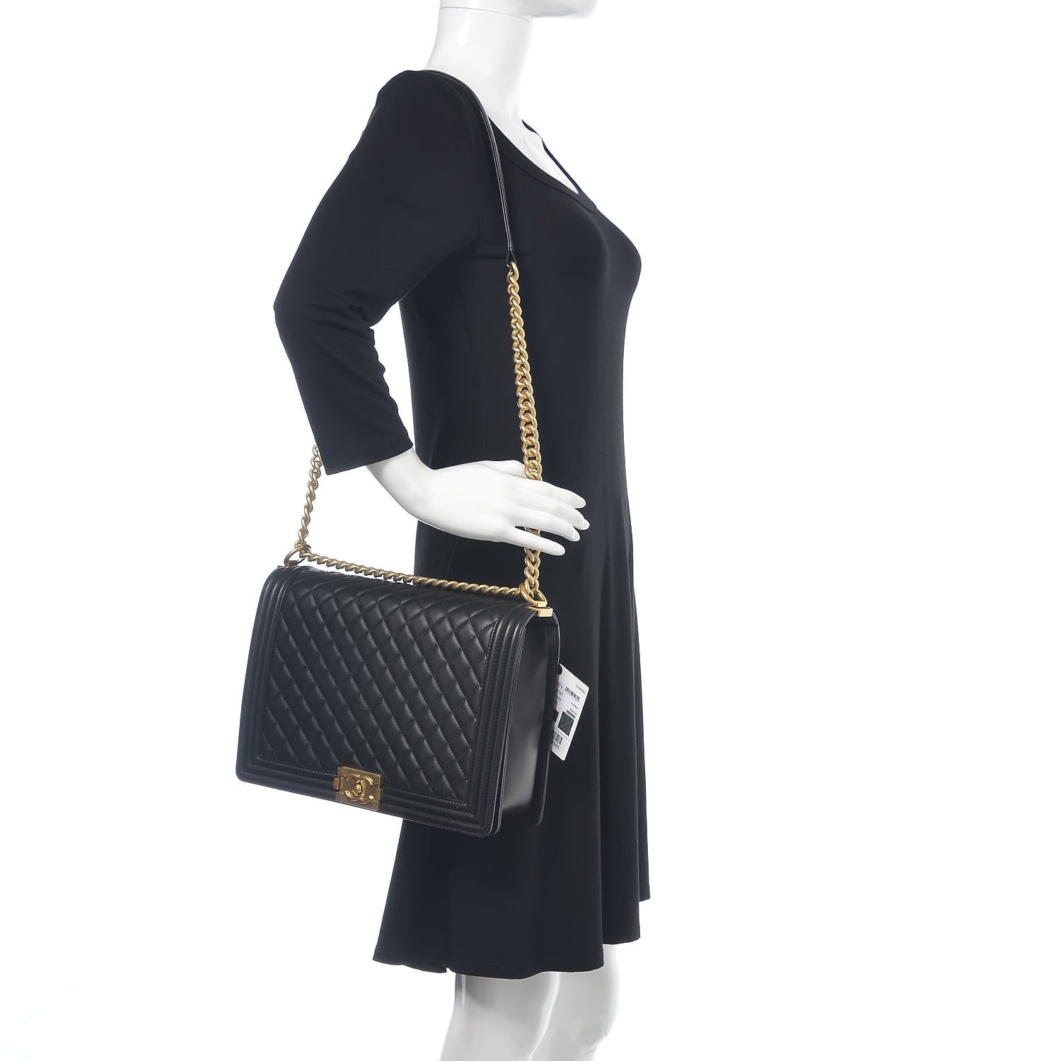 Chanel Lambskin Quilted Large Boy Flap Black 2 of 10