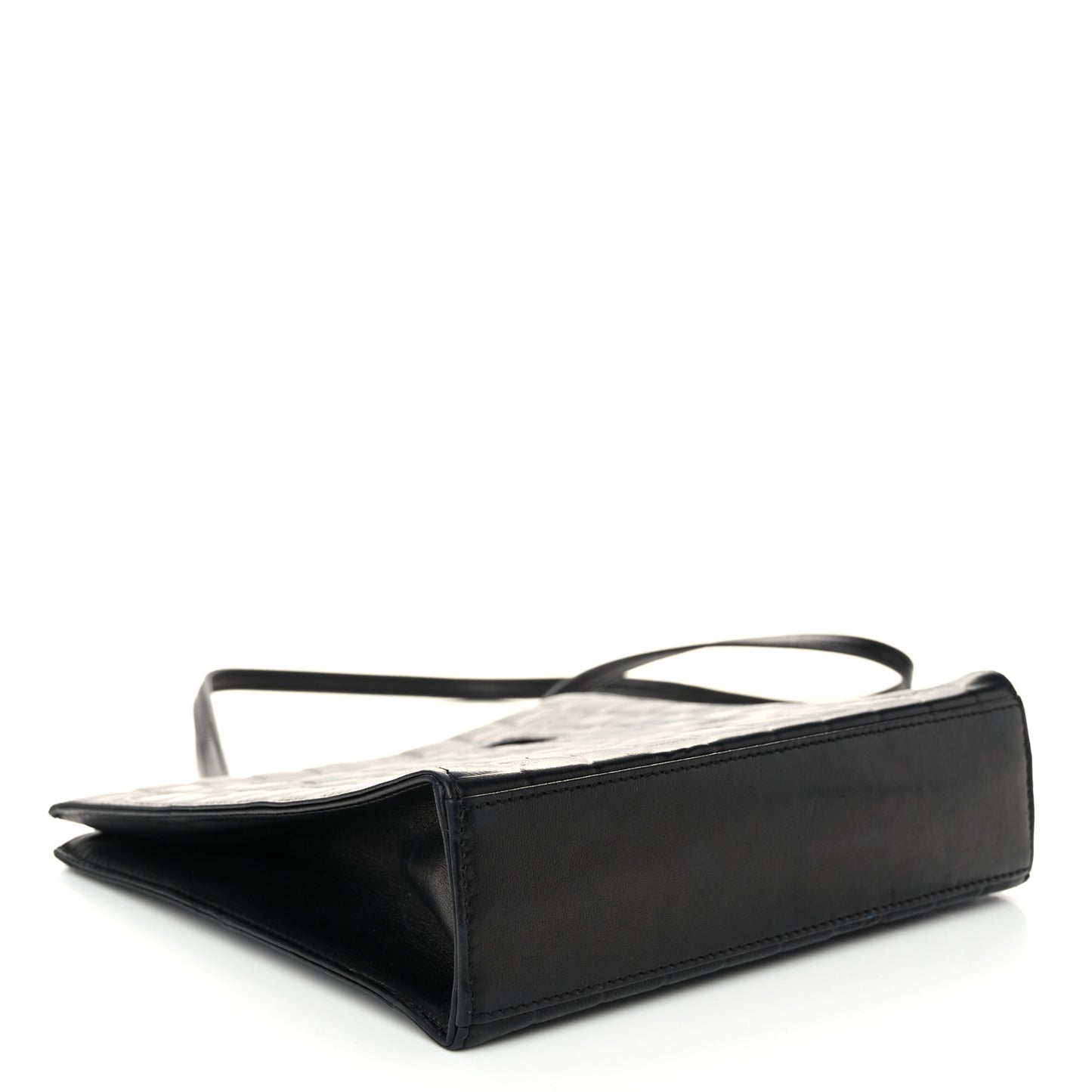 Lambskin CC Chocolate Bar Quilted Tote Black