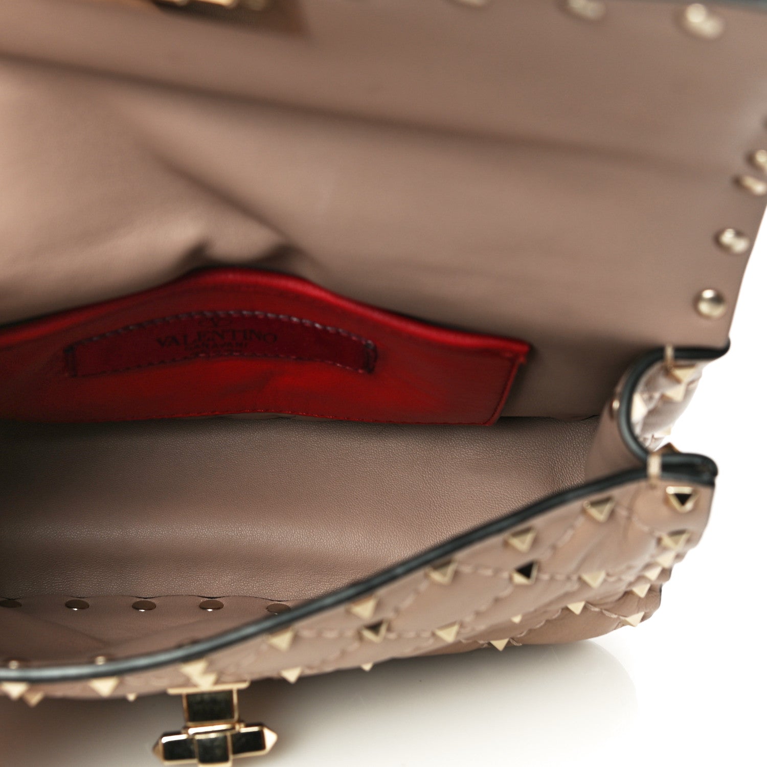 Valentino Garavani Nappa Small Rockstud Spike Shoulder Bag Poudre 5 of 11