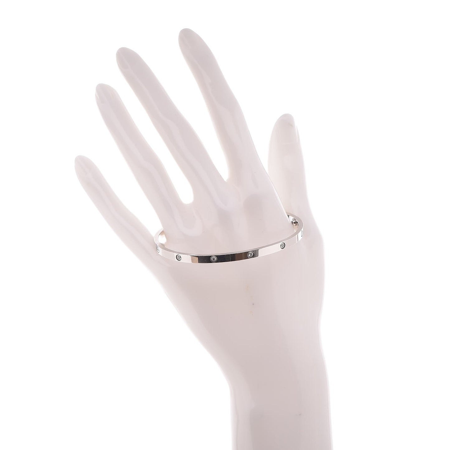 18K White Gold 10 Diamond Small LOVE Bracelet 19