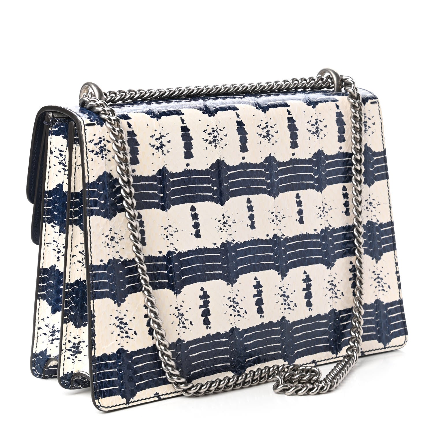 Gucci Snakeskin Dragonfly Medium Dionysus Shoulder Bag Blue 3 of 12