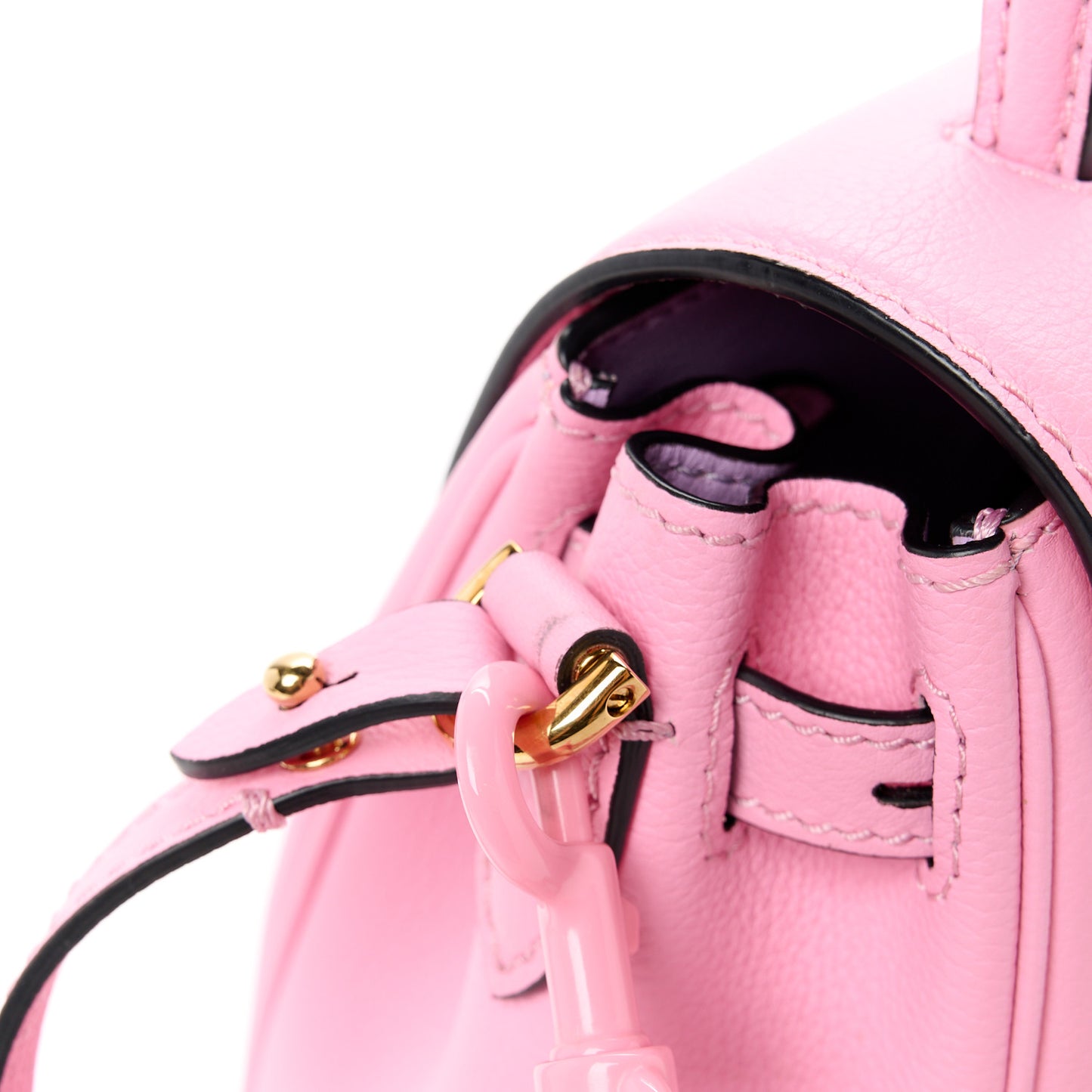 Grained Calfskin Small La Medusa Top Handle Bag Pink