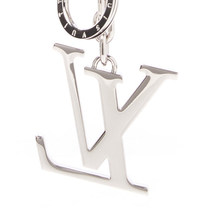 Louis Vuitton Metal Palladiium Finish LV Initiales Bag Charm Key Holder Silver 3 of 6