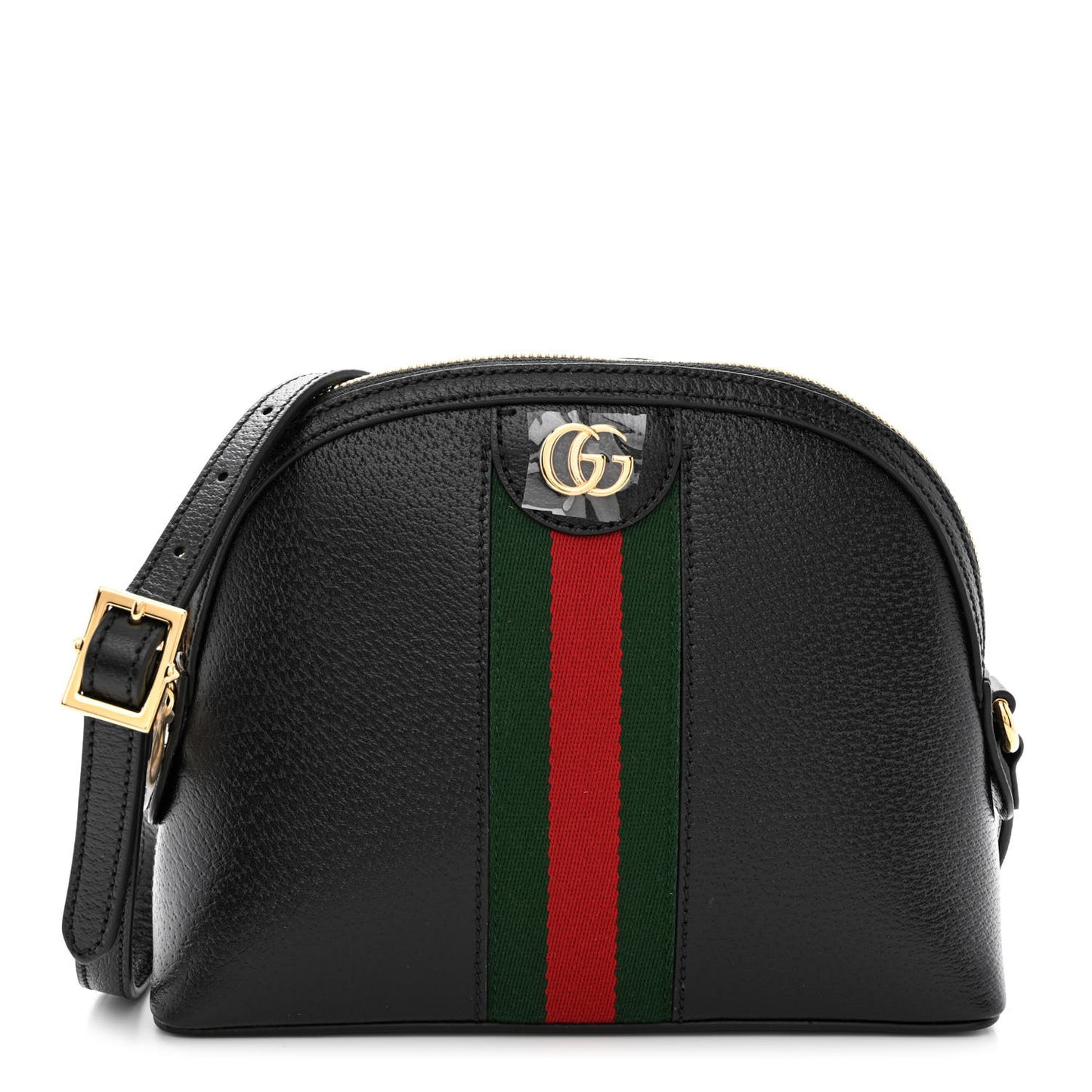 Calfskin GG Web Small Ophidia Dome Shoulder Bag Black