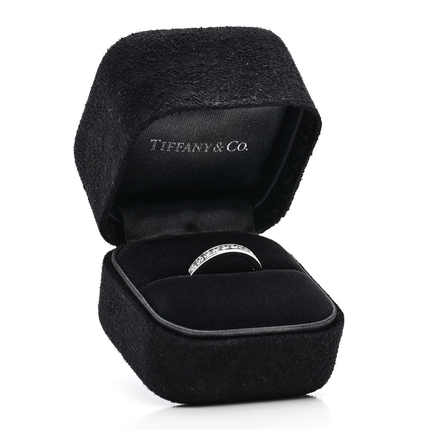 Tiffany Platinum Diamond 3mm Half Circle Wedding Band Ring 49 5 6 of 6