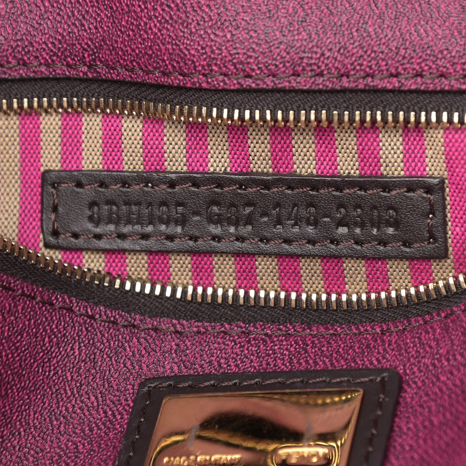 Fendi Zucca Spalmati Medium Roll Tote Tobacco Fuxia 7 of 17