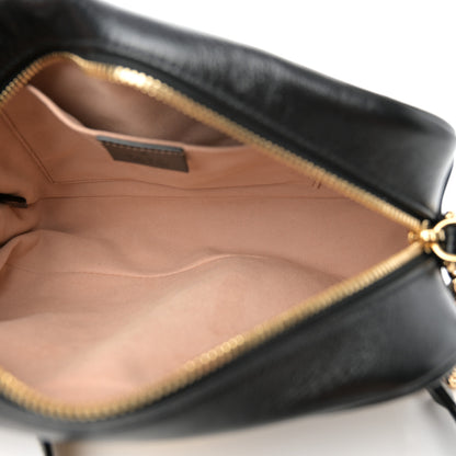 Gucci Monogram Matelasse Diagonal Small GG Marmont Chain Shoulder Bag Beige Black 5 of 13