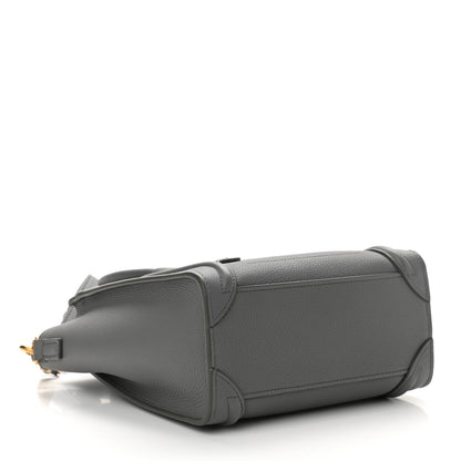 Celine Drummed Calfskin Nano Luggage Kohl 3 of 11