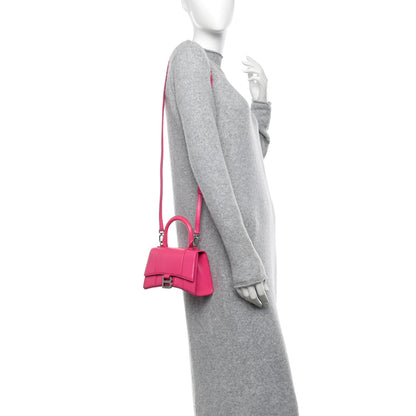 Balenciaga Shiny Box Calfskin Hourglass Top Handle Bag XS Acid Fuchsia 2 of 10