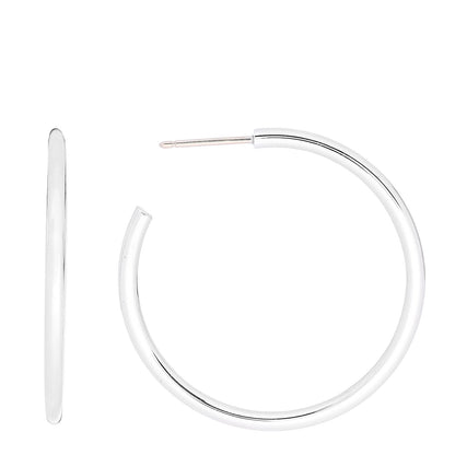 Tiffany Sterling Silver Medium Hoop Earrings 1 of 4