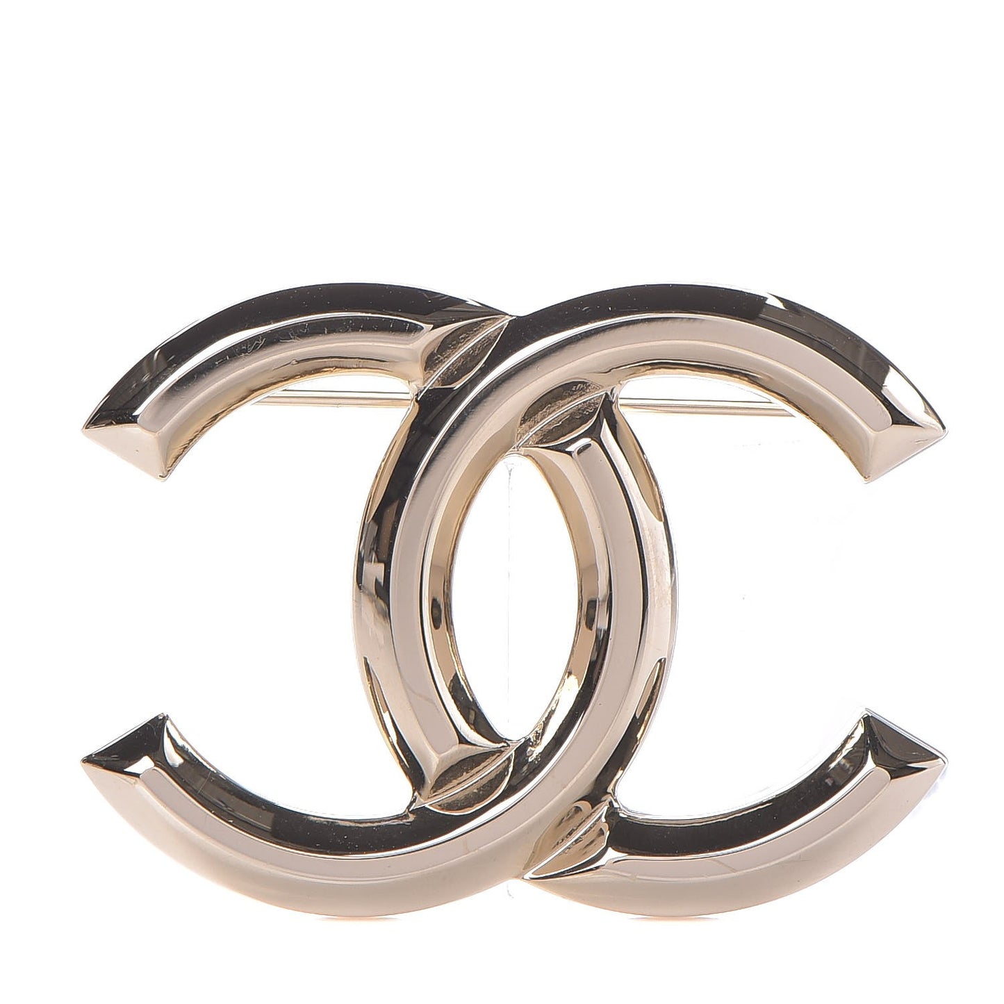 Metal CC Brooch Light Gold