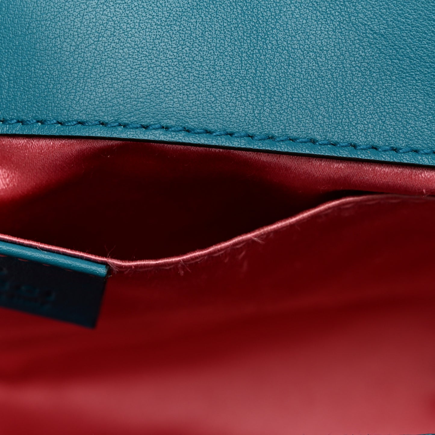 Velvet Matelasse Mini GG Marmont Shoulder Bag Pavone Cyan