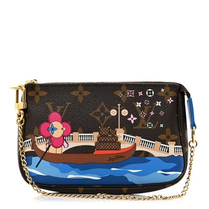 Louis Vuitton Monogram 2019 Christmas Animation Mini Venice Pochette Accessories Blue 1 of 6