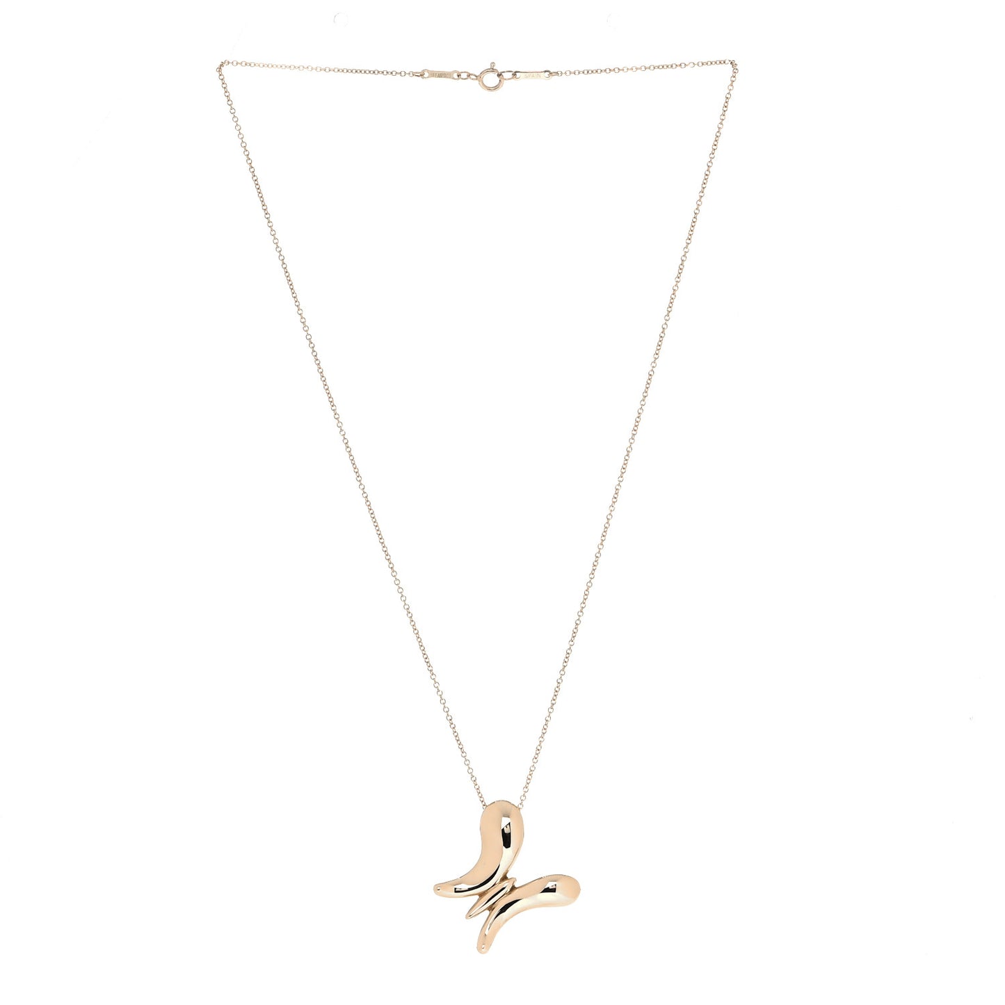 18K Yellow Gold Elsa Peretti Butterfly Pendant Necklace