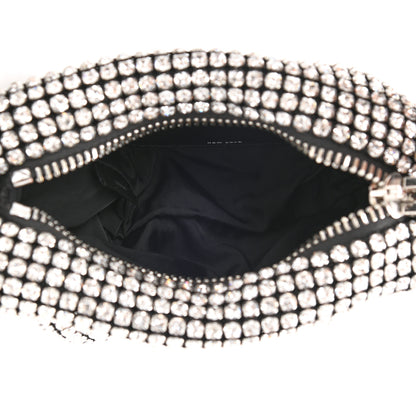 Alexander Wang Mesh Crystal Rhinestone Mini Heiress Pouch Black Silver 5 of 9